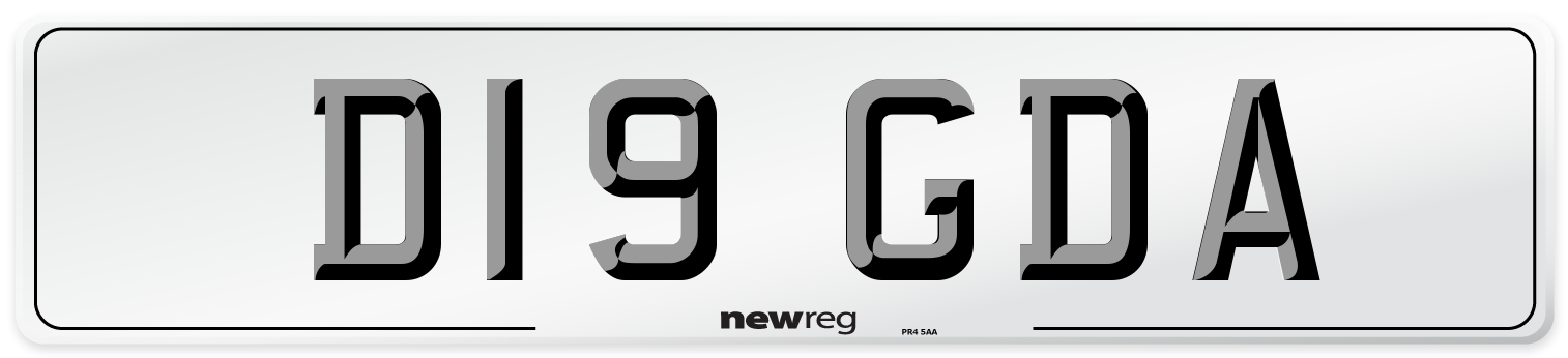 D19 GDA Number Plate from New Reg